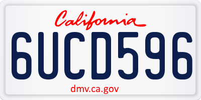 CA license plate 6UCD596