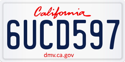 CA license plate 6UCD597