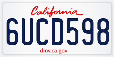 CA license plate 6UCD598