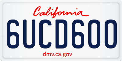 CA license plate 6UCD600
