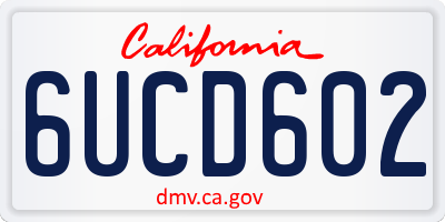 CA license plate 6UCD602