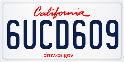 CA license plate 6UCD609