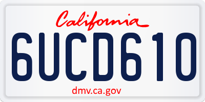 CA license plate 6UCD610