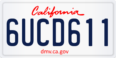 CA license plate 6UCD611