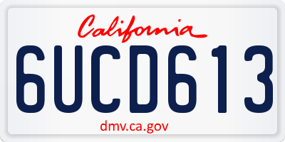 CA license plate 6UCD613