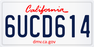 CA license plate 6UCD614