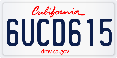 CA license plate 6UCD615