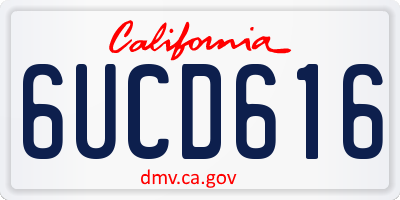 CA license plate 6UCD616