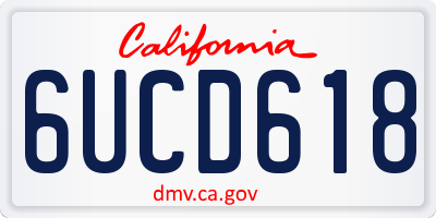 CA license plate 6UCD618
