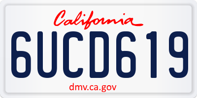 CA license plate 6UCD619