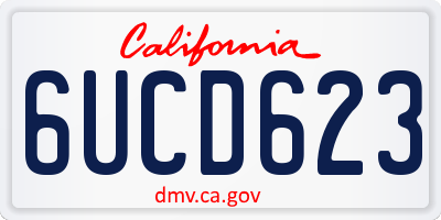 CA license plate 6UCD623