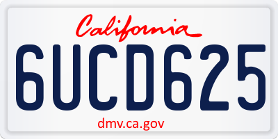 CA license plate 6UCD625