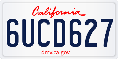 CA license plate 6UCD627