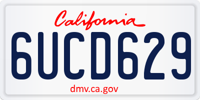 CA license plate 6UCD629