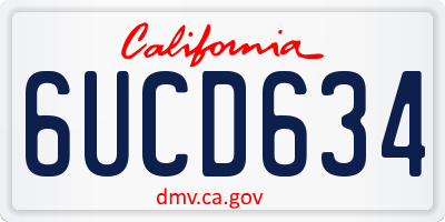 CA license plate 6UCD634
