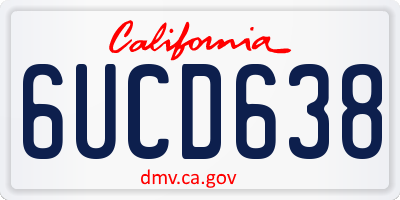 CA license plate 6UCD638