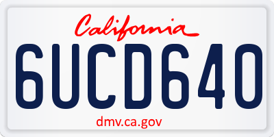 CA license plate 6UCD640