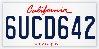 CA license plate 6UCD642