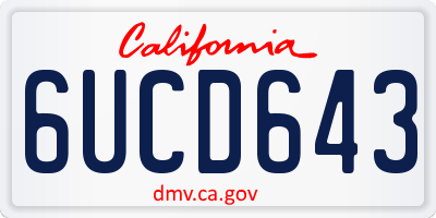 CA license plate 6UCD643