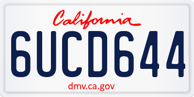 CA license plate 6UCD644