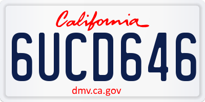 CA license plate 6UCD646