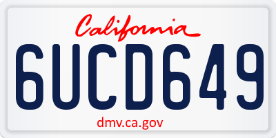 CA license plate 6UCD649