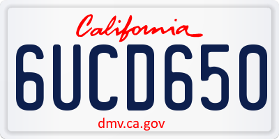 CA license plate 6UCD650