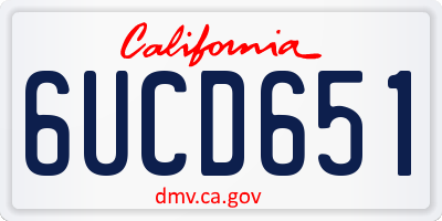 CA license plate 6UCD651