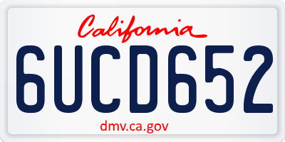 CA license plate 6UCD652
