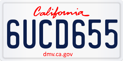 CA license plate 6UCD655
