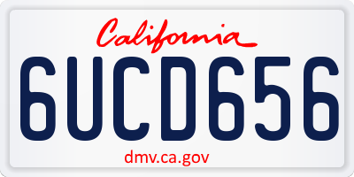 CA license plate 6UCD656