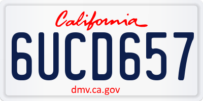 CA license plate 6UCD657