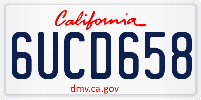 CA license plate 6UCD658