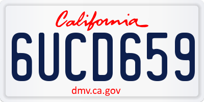 CA license plate 6UCD659