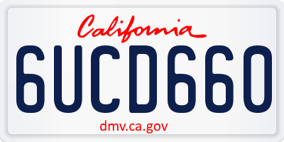 CA license plate 6UCD660