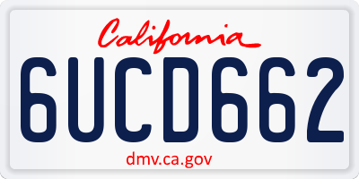 CA license plate 6UCD662