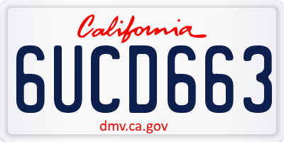 CA license plate 6UCD663