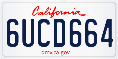 CA license plate 6UCD664
