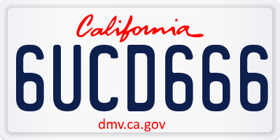CA license plate 6UCD666