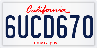 CA license plate 6UCD670