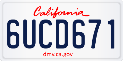 CA license plate 6UCD671