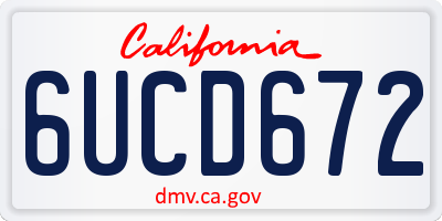 CA license plate 6UCD672