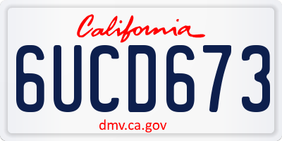 CA license plate 6UCD673