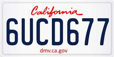 CA license plate 6UCD677