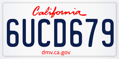 CA license plate 6UCD679