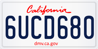 CA license plate 6UCD680