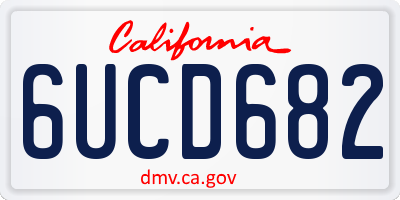 CA license plate 6UCD682