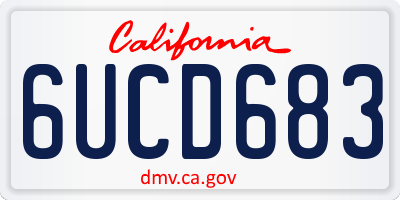 CA license plate 6UCD683