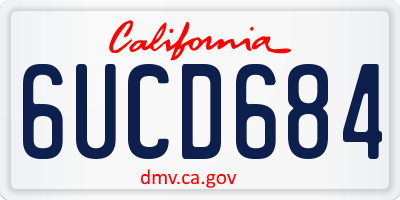 CA license plate 6UCD684