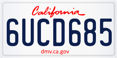 CA license plate 6UCD685